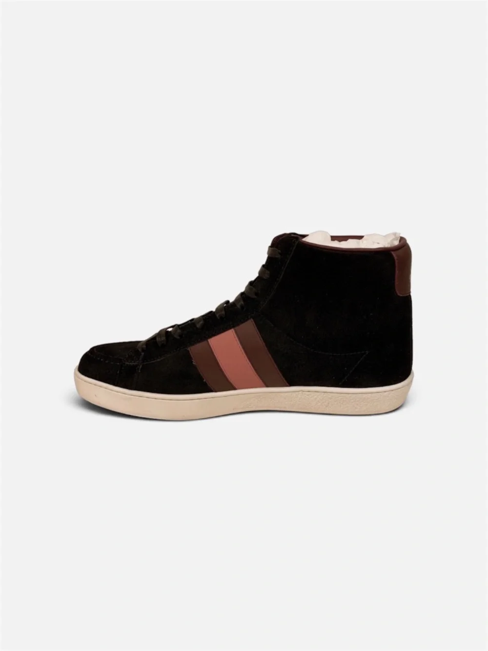 Gucci Black Suede Leather Web Sneakers Men 5.5G US 8-8.5 NIB